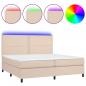 Preview: Boxspringbett mit Matratze & LED Cappuccino-Braun 200x200cm