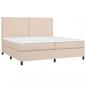 Preview: Boxspringbett mit Matratze & LED Cappuccino-Braun 200x200cm