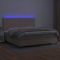 Preview: Boxspringbett mit Matratze & LED Cappuccino-Braun 200x200cm