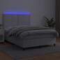 Preview: Boxspringbett mit Matratze & LED Weiß 140x200 cm Kunstleder