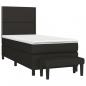 Preview: Boxspringbett mit Matratze Schwarz 90x190 cm Stoff