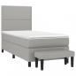 Preview: Boxspringbett mit Matratze Hellgrau 90x200 cm Stoff