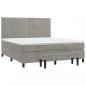 Preview: Boxspringbett mit Matratze Hellgrau 160x200 cm Samt