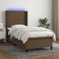 Preview: ARDEBO.de - Boxspringbett mit Matratze & LED Dunkelbraun 90x200 cm Stoff