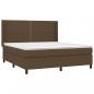 Preview: Boxspringbett mit Matratze & LED Dunkelbraun 160x200 cm Stoff