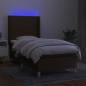 Preview: Boxspringbett mit Matratze & LED Dunkelbraun 80x200 cm Stoff