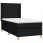 Preview: Boxspringbett mit Matratze & LED Schwarz 90x200 cm Stoff