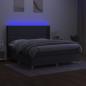 Preview: Boxspringbett mit Matratze & LED Dunkelgrau 180x200 cm Stoff