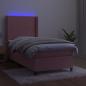 Preview: Boxspringbett mit Matratze & LED Rosa 100x200 cm Samt