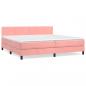 Preview: Boxspringbett mit Matratze Rosa 200x200 cm Samt