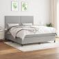 Preview: ARDEBO.de - Boxspringbett mit Matratze Hellgrau 160x200 cm Stoff