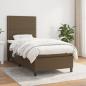 Preview: ARDEBO.de - Boxspringbett mit Matratze Dunkelbraun 90x200 cm Stoff