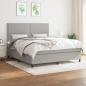 Preview: ARDEBO.de - Boxspringbett mit Matratze Hellgrau 180x200 cm Stoff