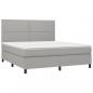 Preview: Boxspringbett mit Matratze Hellgrau 180x200 cm Stoff