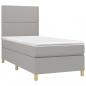 Preview: Boxspringbett mit Matratze Hellgrau 90x190 cm Stoff