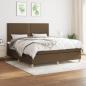 Preview: ARDEBO.de - Boxspringbett mit Matratze Dunkelbraun 180x200 cm Stoff