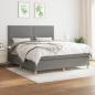 Preview: ARDEBO.de - Boxspringbett mit Matratze Dunkelgrau 180x200 cm Stoff