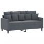 Preview: 2-Sitzer-Sofa Dunkelgrau 140 cm Samt