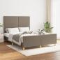 Preview: ARDEBO.de - Bettgestell mit Kopfteil Taupe 140x190 cm Stoff