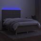 Preview: Boxspringbett mit Matratze & LED Taupe 140x200 cm Stoff