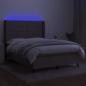 Preview: Boxspringbett mit Matratze & LED Taupe 140x200 cm Stoff