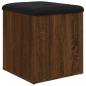 Preview: Sitzbank mit Stauraum Braun Eiche 42x42x45 cm Holzwerkstoff