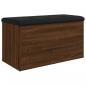 Preview: Sitzbank mit Stauraum Braun Eiche 82x42x45 cm Holzwerkstoff