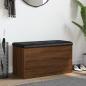 Preview: Sitzbank mit Stauraum Braun Eiche 82x42x45 cm Holzwerkstoff