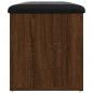 Preview: Sitzbank mit Stauraum Braun Eiche 82x42x45 cm Holzwerkstoff