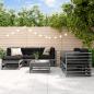 Preview: ARDEBO.de - 7-tlg. Garten-Lounge-Set Grau Massivholz Kiefer