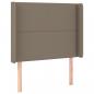 Preview: LED Kopfteil Taupe 93x16x118/128 cm Stoff