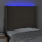 Preview: LED Kopfteil Taupe 93x16x118/128 cm Stoff