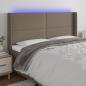 Preview: ARDEBO.de - LED Kopfteil Taupe 163x16x118/128 cm Stoff