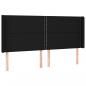 Preview: LED Kopfteil Schwarz 183x16x118/128 cm Stoff