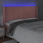 Preview: LED Kopfteil Rosa 203x16x118/128 cm Samt