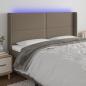 Preview: ARDEBO.de - LED Kopfteil Taupe 183x16x118/128 cm Stoff