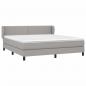 Preview: Boxspringbett mit Matratze Hellgrau 160x200 cm Stoff