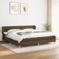 Preview: ARDEBO.de - Boxspringbett mit Matratze Dunkelbraun 200x200 cm Stoff