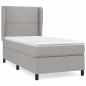 Preview: Boxspringbett mit Matratze Hellgrau 90x200 cm Stoff