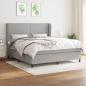 Preview: ARDEBO.de - Boxspringbett mit Matratze Hellgrau 160x200 cm Stoff