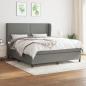 Preview: ARDEBO.de - Boxspringbett mit Matratze Dunkelgrau 180x200 cm Stoff