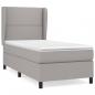 Preview: Boxspringbett mit Matratze Hellgrau 90x190 cm Stoff