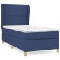 Preview: Boxspringbett mit Matratze Blau 90x200 cm Stoff