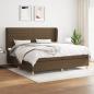 Preview: ARDEBO.de - Boxspringbett mit Matratze Dunkelbraun 200x200 cm Stoff