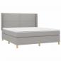 Preview: Boxspringbett mit Matratze Hellgrau 160x200 cm Stoff