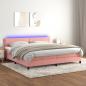 Preview: ARDEBO.de - Boxspringbett mit Matratze & LED Rosa 200x200 cm Samt