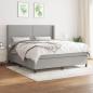 Preview: ARDEBO.de - Boxspringbett mit Matratze Hellgrau 180x200 cm Stoff