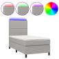 Preview: Boxspringbett mit Matratze & LED Hellgrau 80x200 cm Stoff