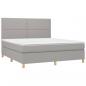 Preview: Boxspringbett mit Matratze & LED Hellgrau 180x200 cm Stoff