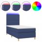 Preview: Boxspringbett mit Matratze & LED Blau 90x200 cm Stoff